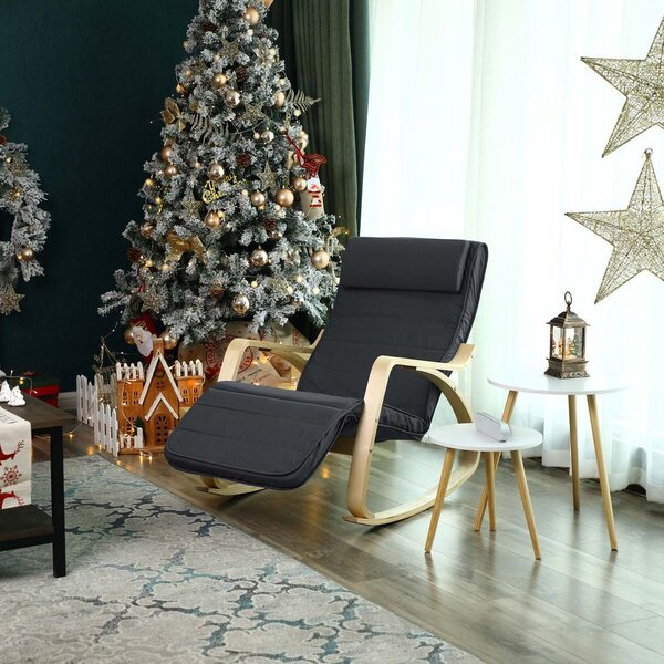 Hojdacie kreslo, leňoška SWING nosnosť 150kg, 67x115x91cm, antracitová Jurhan
