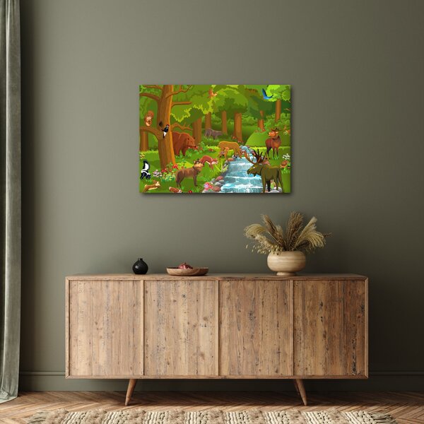 Detský obraz so zvieratkami (70x50 cm)