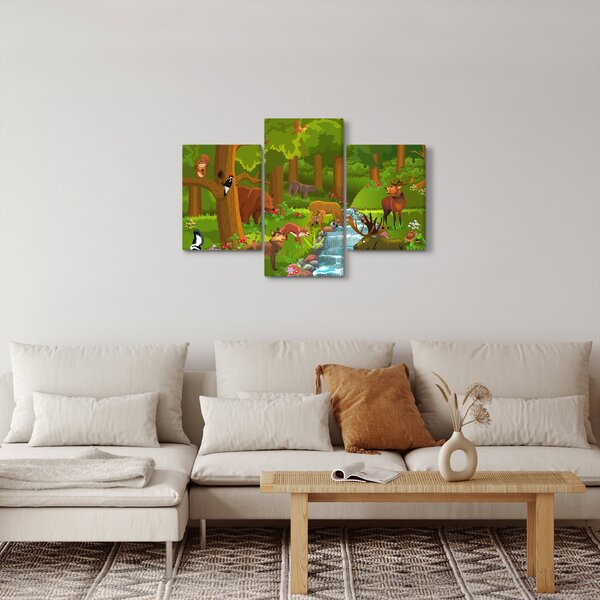 Detský obraz so zvieratkami (90x60 cm)