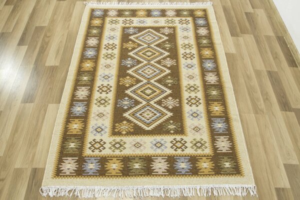Obojstranný koberec / behúň Kilim medový 3