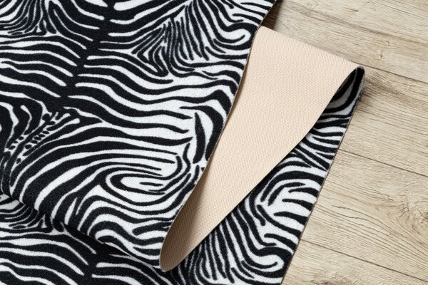 Protišmykový behúň DIGITAL zebra, biely / čierny