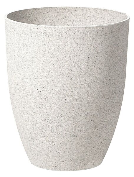 Kvetináč krémovobiely kameň polyresin 35 x 35 x 42 cm okrúhly kvetináč do interiéru a exteriéru