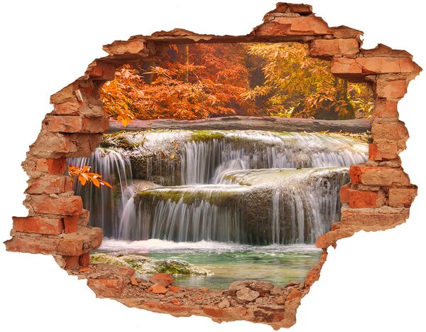 Diera 3D fototapeta na stenu nálepka Vodopád na jeseň