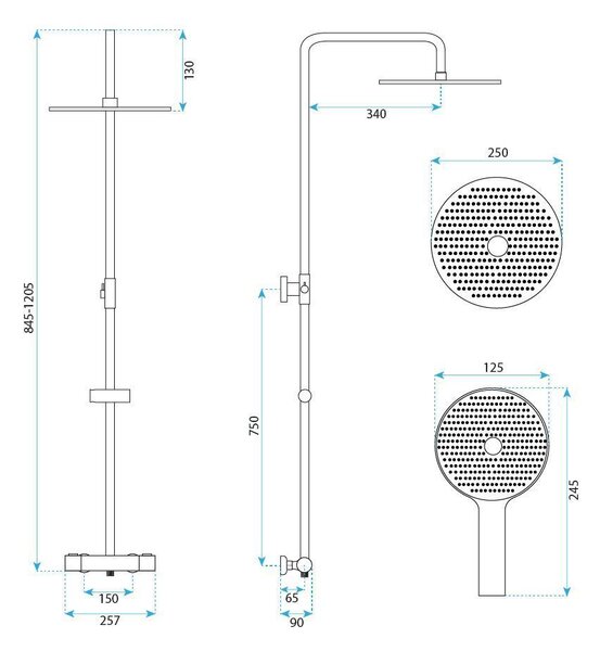 Rea Lungo, sprchový set s termostatom, biela, REA-P6731