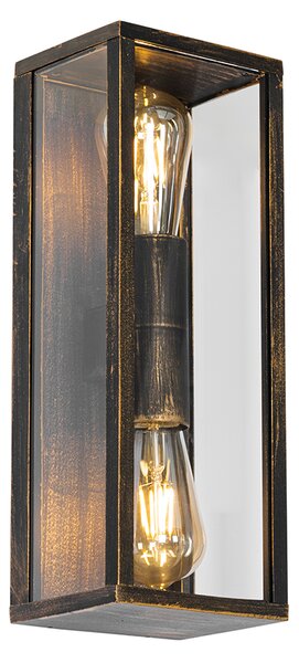 Vintage nástenné svietidlo starožitné zlaté 38 cm 2-svetlo IP44 - Charlois