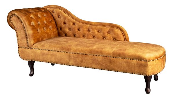 Dizajnová leňoška Chesterfield horčicový zamat