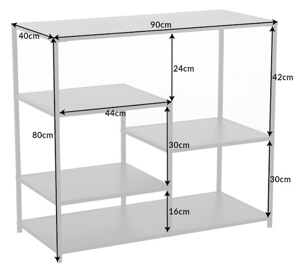 Dizajnový regál Damaris 90 cm čierny