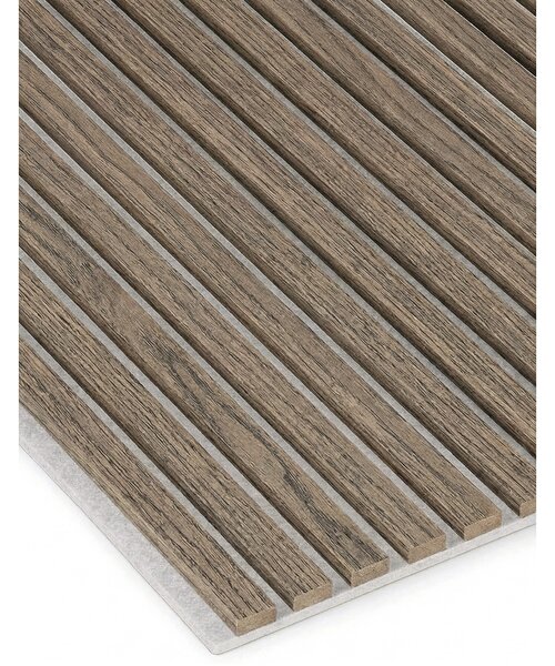 Drevený akustický panel, 2400 x 600 mm, B2BP005, dub morený