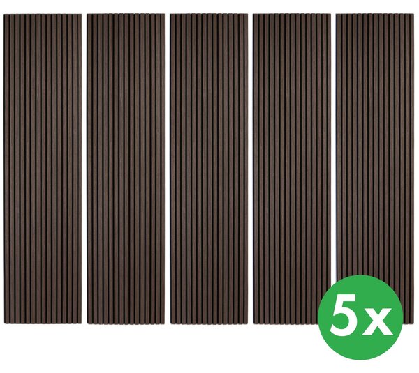 Drevený akustický panel, 2400 x 600 mm, B2BP011, balenie 5 ks, eukalyptus
