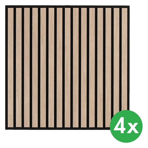 Drevený akustický panel pre stropnú rastrovú konštrukciu, 595 x 595 mm, B2BP008, balenie 4 ks, dub sonoma