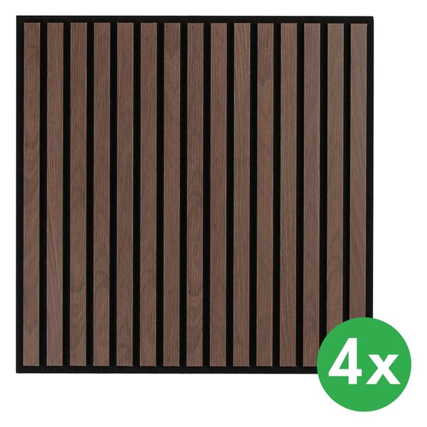 Drevený akustický panel pre stropnú rastrovú konštrukciu, 595 x 595 mm, B2BP007, balenie 4 ks, orech