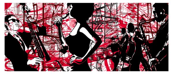 Obraz - Jazz (120x50 cm)