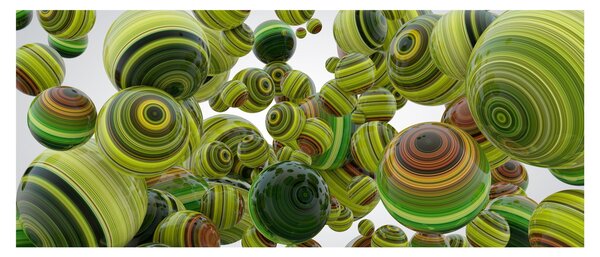 Obraz pruhovaných gúľ (120x50 cm)