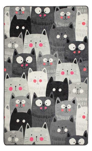 ASIR Koberec 140 x 190 GREY CATS sivý