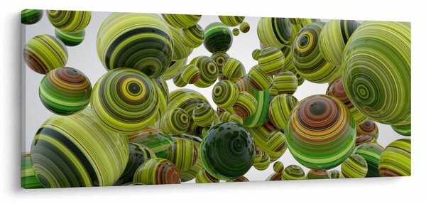 Obraz pruhovaných gúľ (120x50 cm)