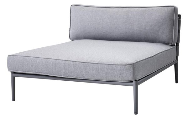Cane-line Denná posteľ Conic, Cane-line, 120x140x82 cm, rám hliník farba light grey, pásový výplet a sedáky vonkajšia látka AirTouch light grey