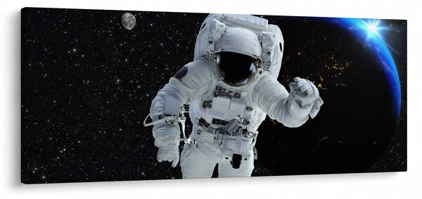 Obraz - Astronaut vo vesmíre (120x50 cm)