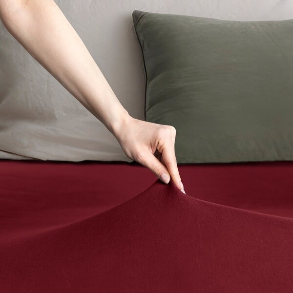 Vínová napínacia plachta jersey 180x200 cm Amber – Restilo