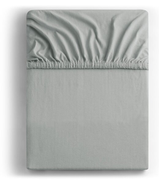 Oceľovosivá elastická bavlnená plachta DecoKing Amber Collection, 180/200 x 200 cm