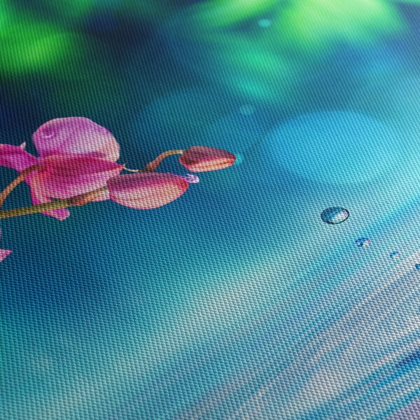 Obraz - Orchidea (s hodinami) (90x30 cm)