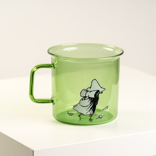 Muurla Sklenený hrnček Snufkin 0,35l, zelený