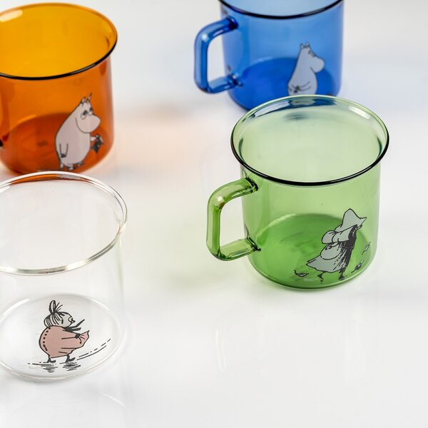 Muurla Sklenený hrnček Snufkin 0,35l, zelený