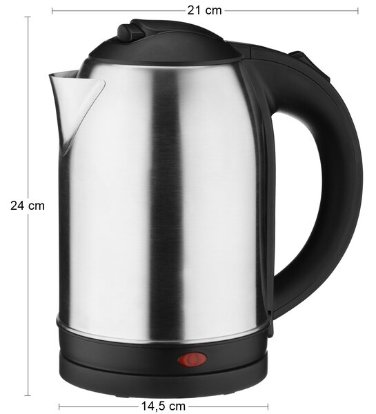 Nerezová rýchlovarná kanvica Oscar 1,8 l - nerezová / čierna