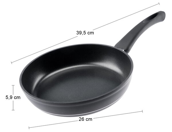 Hliníková panvica s nepriľnavým povrchom Royal 26 cm - čierna