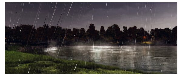 Obraz - Daždivý večer (120x50 cm)