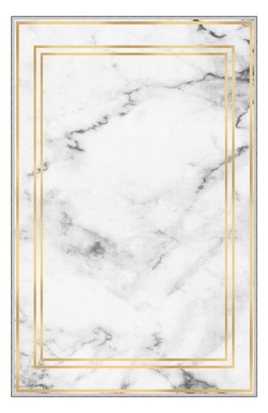 ASIR Koberec 50 x 80 GOLD FRAME biely