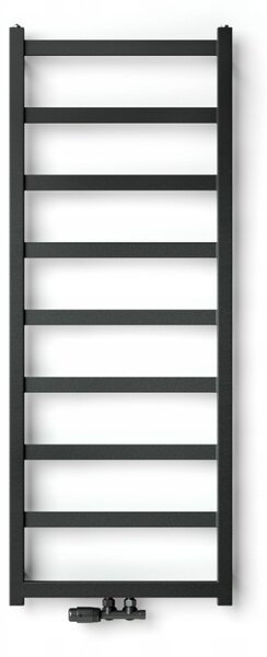 Regnis DEX, vykurovacie teleso 430x730mm so stredovým pripojením 50mm, 396W, čierna matná, DEX70/40/D5/BLACK