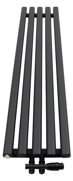 Regnis Lazur LA, vykurovacie teleso 330x1000mm so stredovým pripojením 50mm, 428W, čierna matná, LAZURLA/1000/330/D5/BLACK