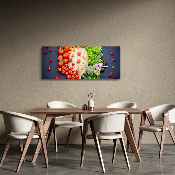 Obraz - Stôl plný zeleniny (120x50 cm)