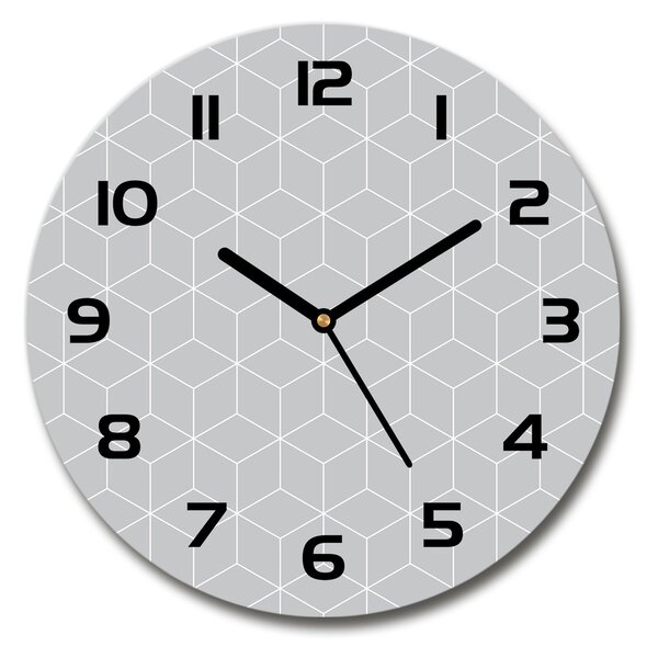 Sklenené nástenné hodiny okrúhle Geometrické pozadie