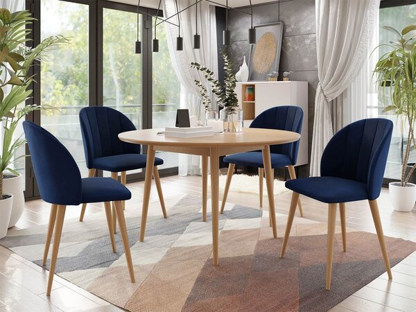 Mirjan24 Okrúhly stôl Botiler FI 100 so 4 stoličkami ST100 04, Farby: čierny, Potah: Magic Velvet 2250 5903211162152