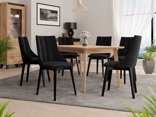 Mirjan24 Rozkladací stôl Botiler 140x80 so 6 stoličkami ST97 07, Farby: natura, Potah: Magic Velvet 2250 5903211163050