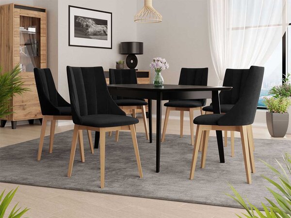 Mirjan24 Rozkladací stôl Botiler 140x80 so 6 stoličkami ST97 07, Farby: natura, Potah: Magic Velvet 2250 5903211163050