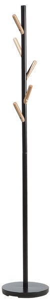 Stojan na kabáty čierna kovová borovica 170 cm moderná štýlová praktická chodba