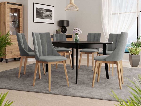 Mirjan24 Rozkladací stôl Botiler 140x80 so 6 stoličkami ST97 07, Farby: natura, Potah: Magic Velvet 2250 5903211163050
