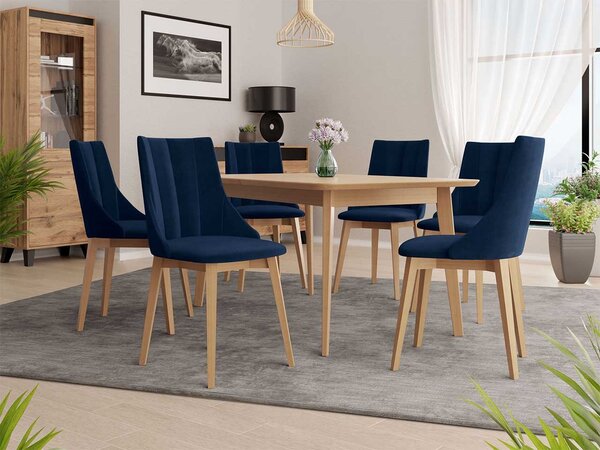 Mirjan24 Rozkladací stôl Botiler 140x80 so 6 stoličkami ST97 07, Farby: natura, Potah: Magic Velvet 2250 5903211163050