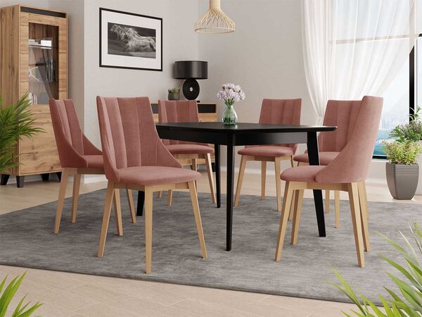 Mirjan24 Rozkladací stôl Botiler 140x80 so 6 stoličkami ST97 07, Farby: natura, Potah: Magic Velvet 2250 5903211163050