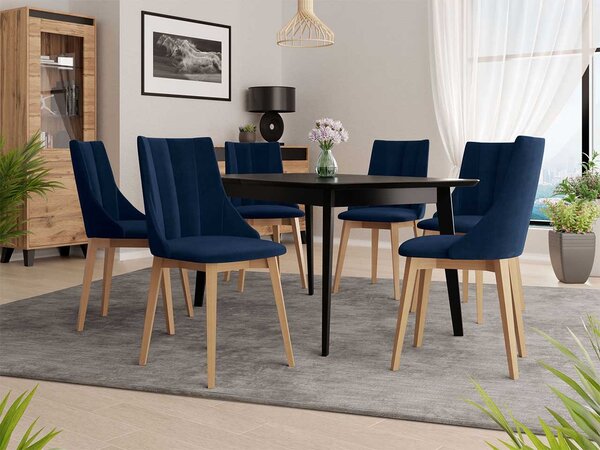 Mirjan24 Rozkladací stôl Botiler 140x80 so 6 stoličkami ST97 07, Farby: natura, Potah: Magic Velvet 2250 5903211163050