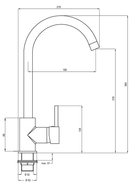 Deante Doppio, nerezový drez na dosku 1-komorový 780x430x160 3,5" + drezová batéria s ramenom typu "U" + sifón, vzor satén, ZENB0113