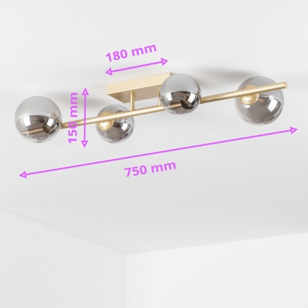 Brilagi - LED Prisadený luster MILLA 4xG9/3W/230V zlatá/dymová
