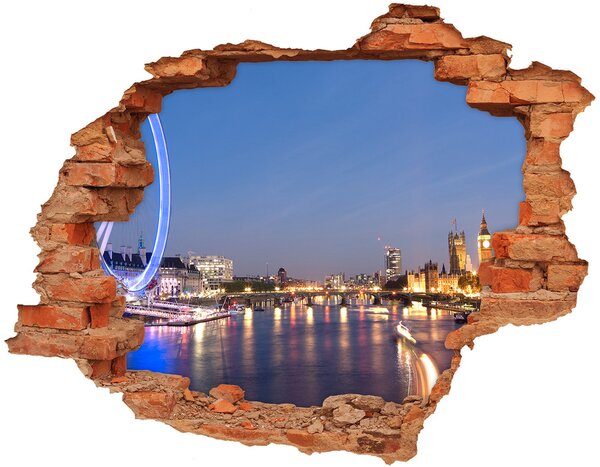 Nálepka 3D diera na stenu Londýnske oko nd-c-53327501