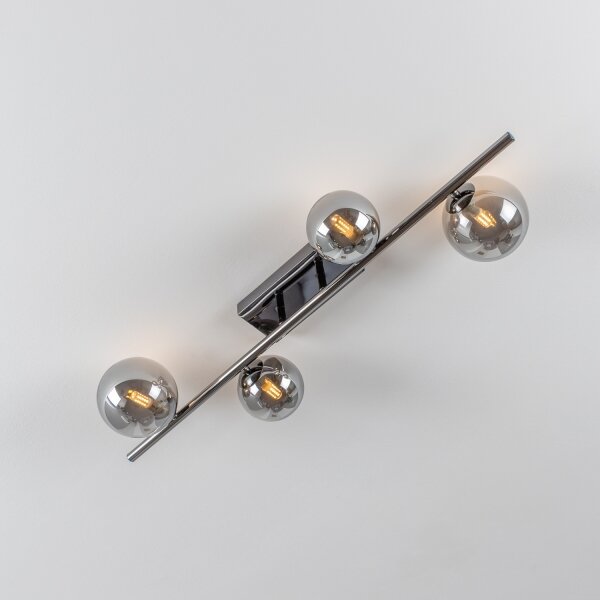 Brilagi - LED prisadený luster MILLA 4xG9/3W/230V čierny chróm/dymová