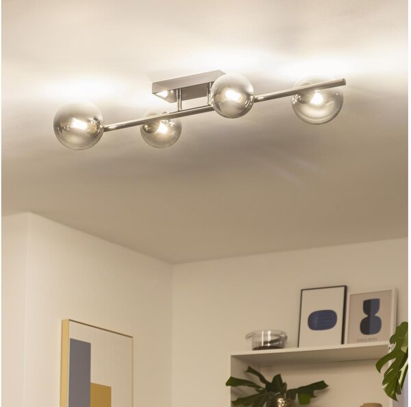 Brilagi - LED prisadený luster MILLA 4xG9/3W/230V čierny chróm/dymová