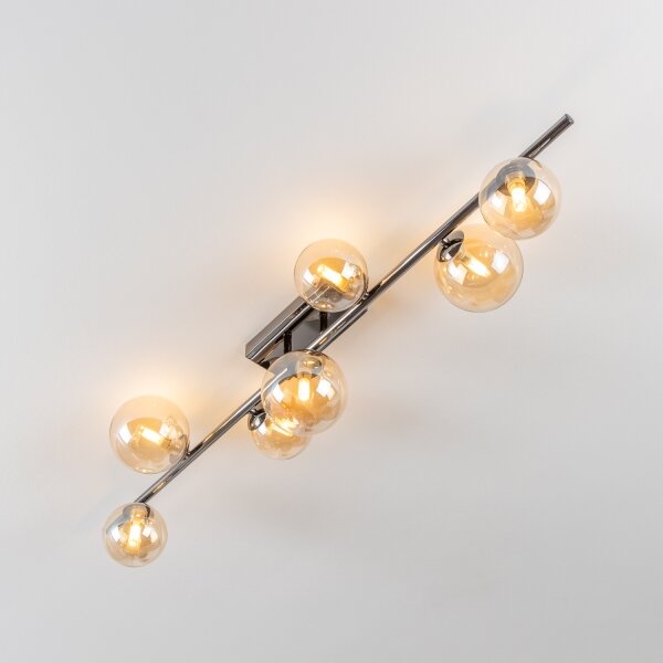 Brilagi - LED Prisadený luster MILLA 7xG9/3W/230V čierny chróm/zlatá