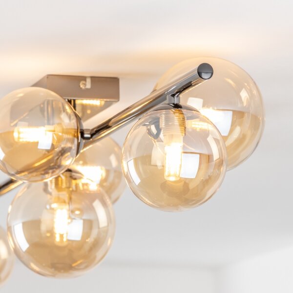 Brilagi - LED Prisadený luster MILLA 7xG9/3W/230V čierny chróm/zlatá