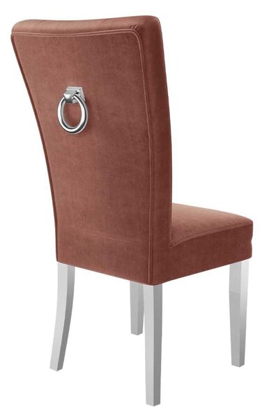 Mirjan24 Čalúnená jedálenská stolička ST67 + klopadlo, Farby: chrom, Farby: biela polomatná, Potah: Magic Velvet 2258 5903211143496